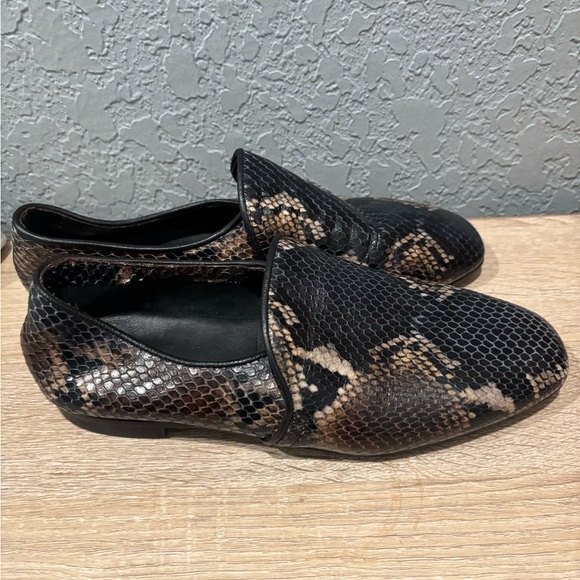 Aquatalia “Revy” Soft Nappa Flats Snakeskin Print Leather Italian Loafer Sz 8 - Picture 5 of 7